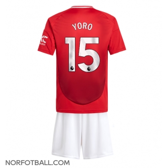 Billige Fotballdrakt Manchester United Leny Yoro #15 Replika Hjemmedraktsett Barn 2024-25 Kortermet (med bukser)